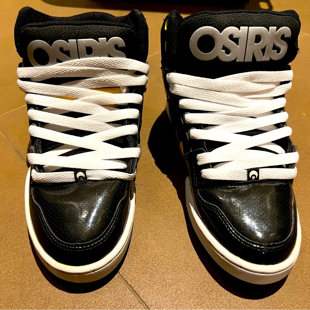 SOLD Osiris NYC 83 (Osiris Bronx) Black/Yellow/Gray Shiny Fat Tongue and Collar